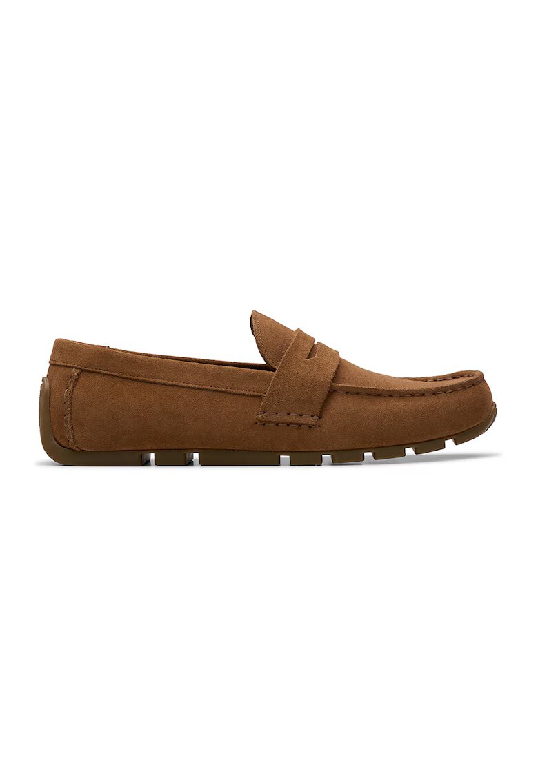 Clarks Велурени мокасини Corsley Bar - Канелено кафяво