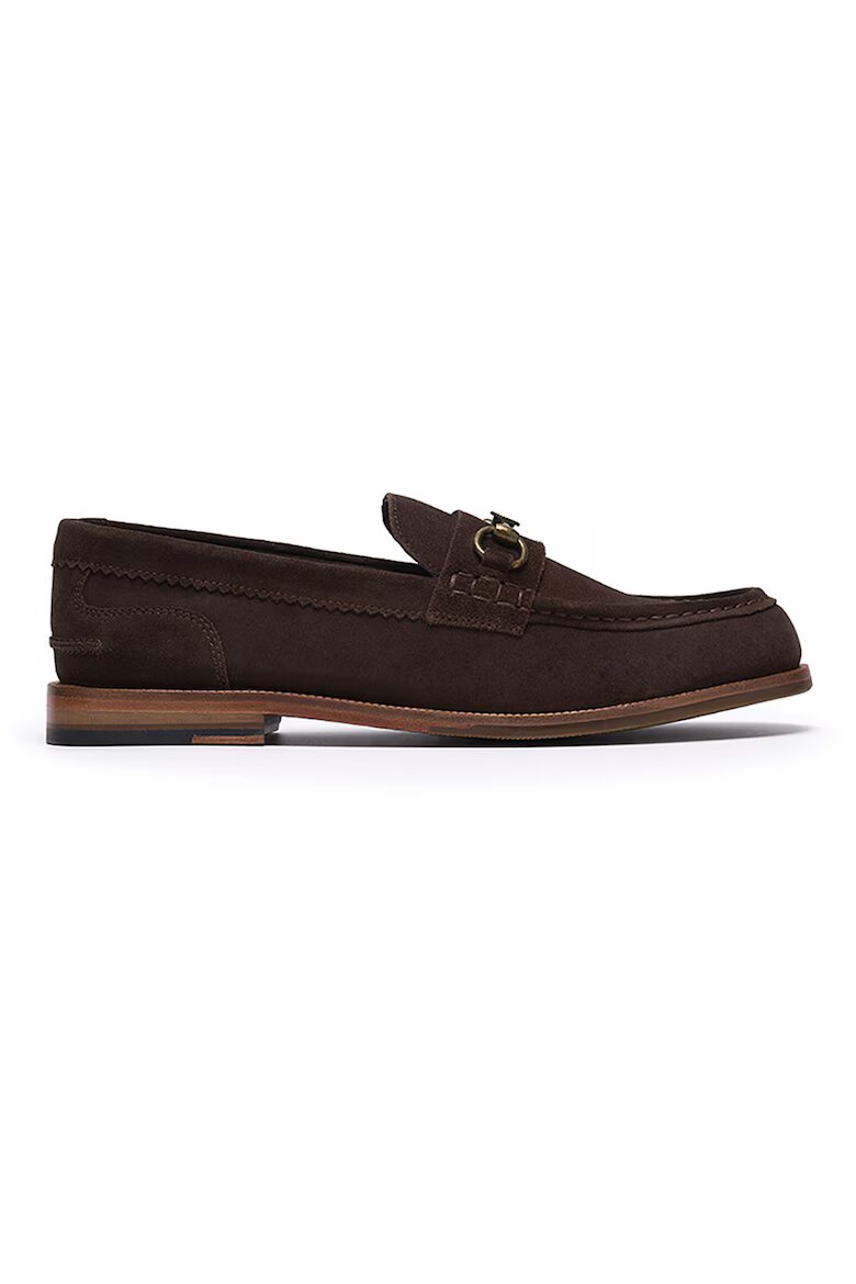 Clarks Велурени мокасини Craft James Коняк кафяв