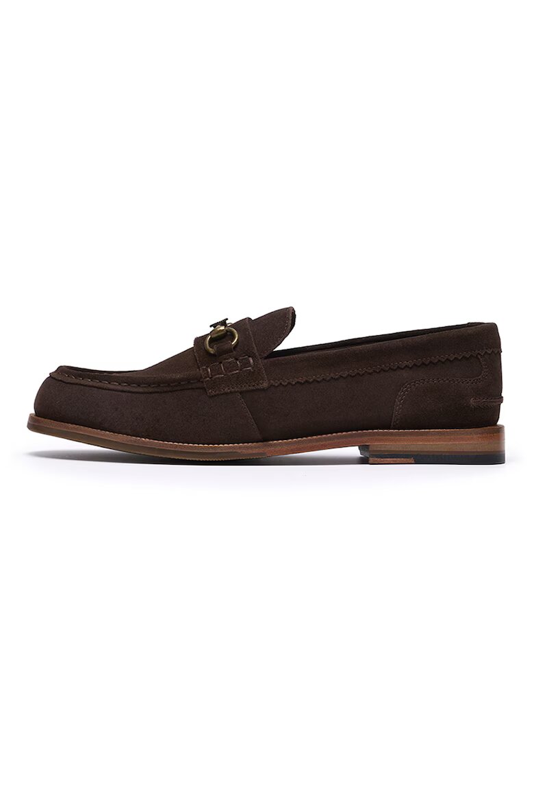 Clarks Велурени мокасини Craft James Коняк кафяв