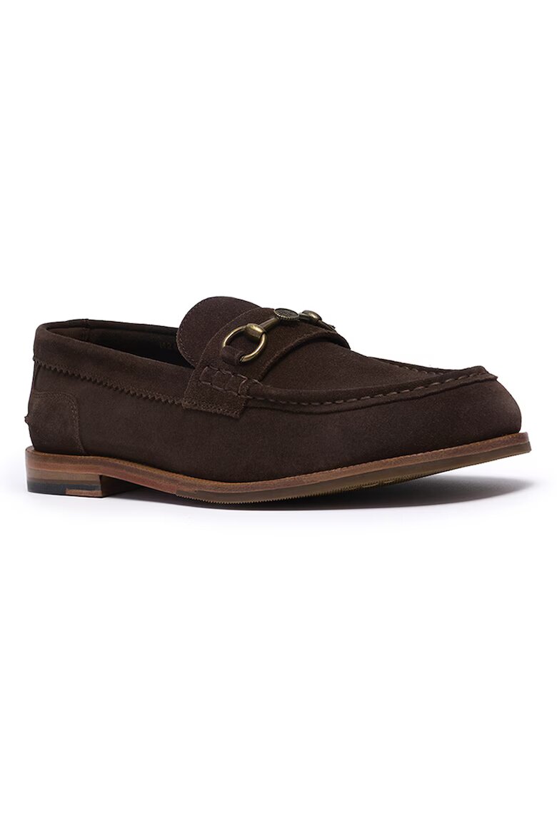 Clarks Велурени мокасини Craft James Коняк кафяв