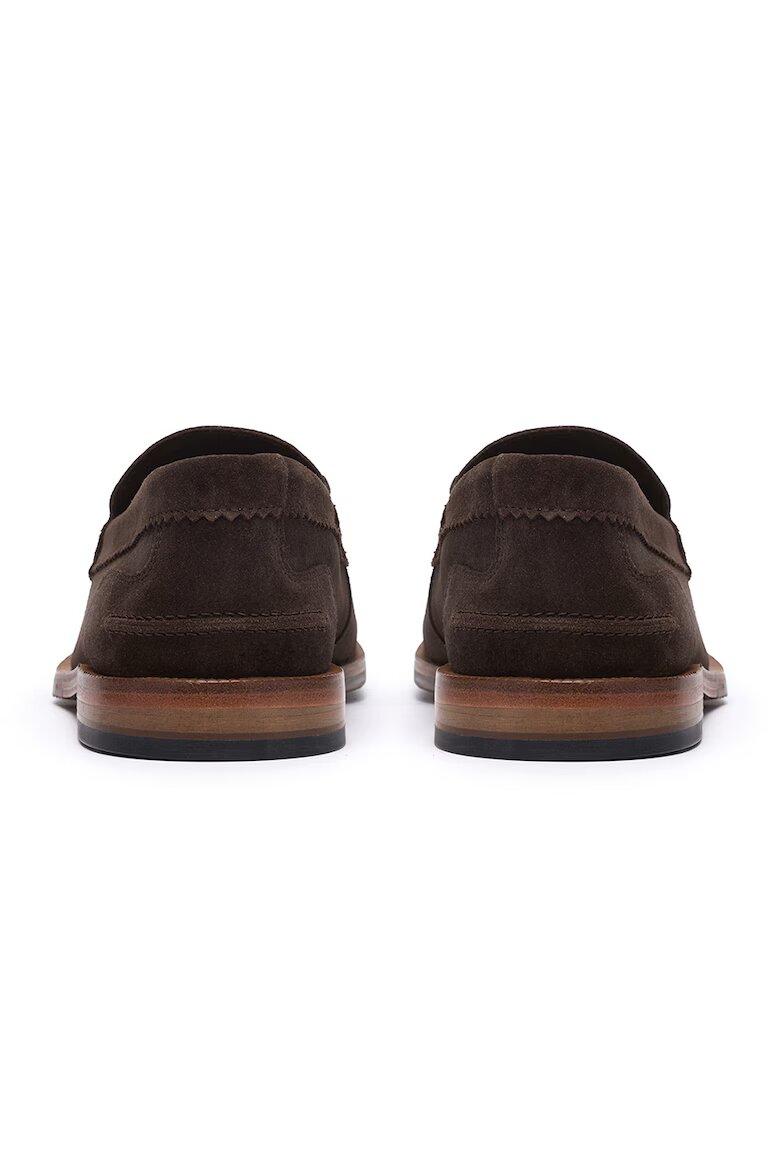 Clarks Велурени мокасини Craft James Коняк кафяв