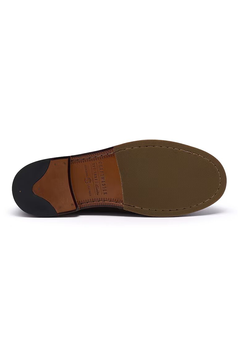 Clarks Велурени мокасини Craft James Коняк кафяв