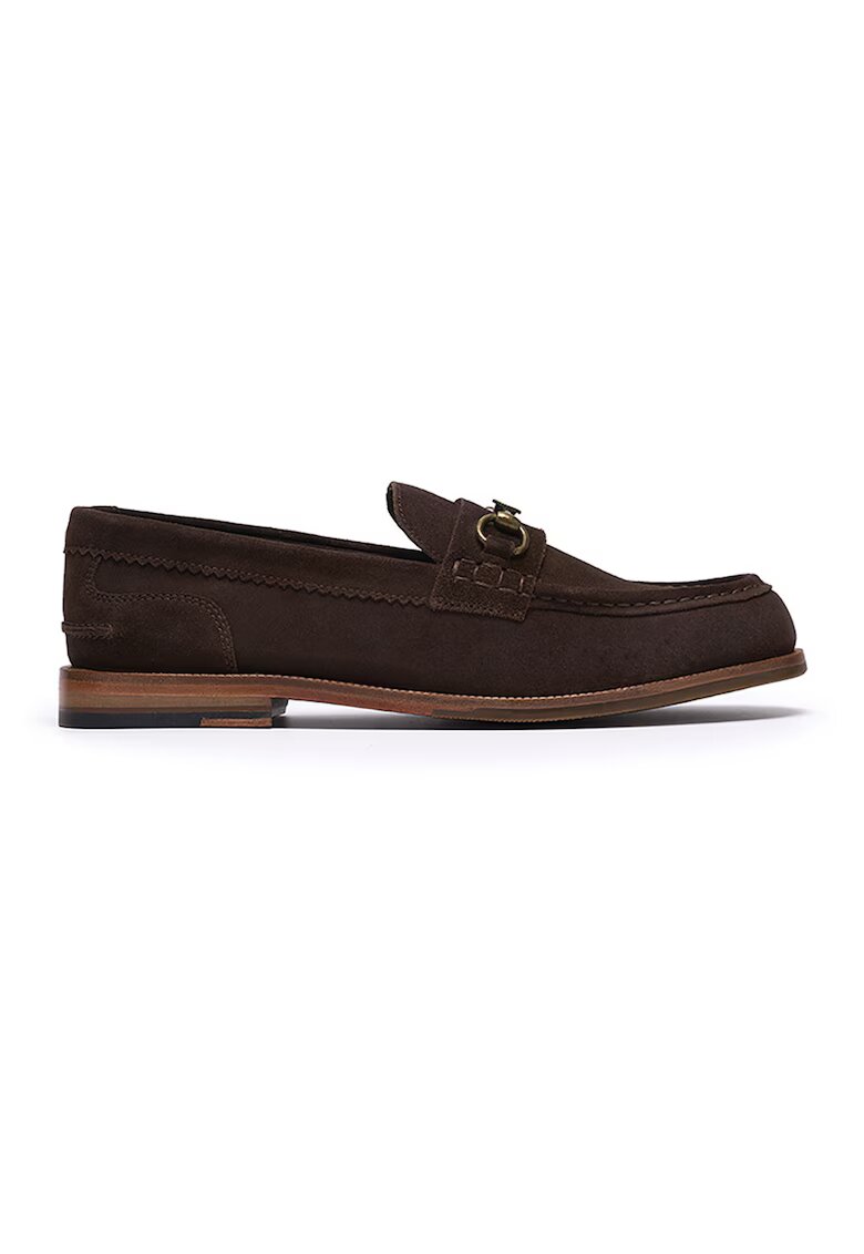 Clarks Велурени мокасини Craft James - Коняк кафяв