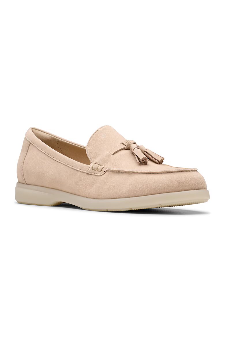 Clarks Велурени мокасини Narini Edge Бежов