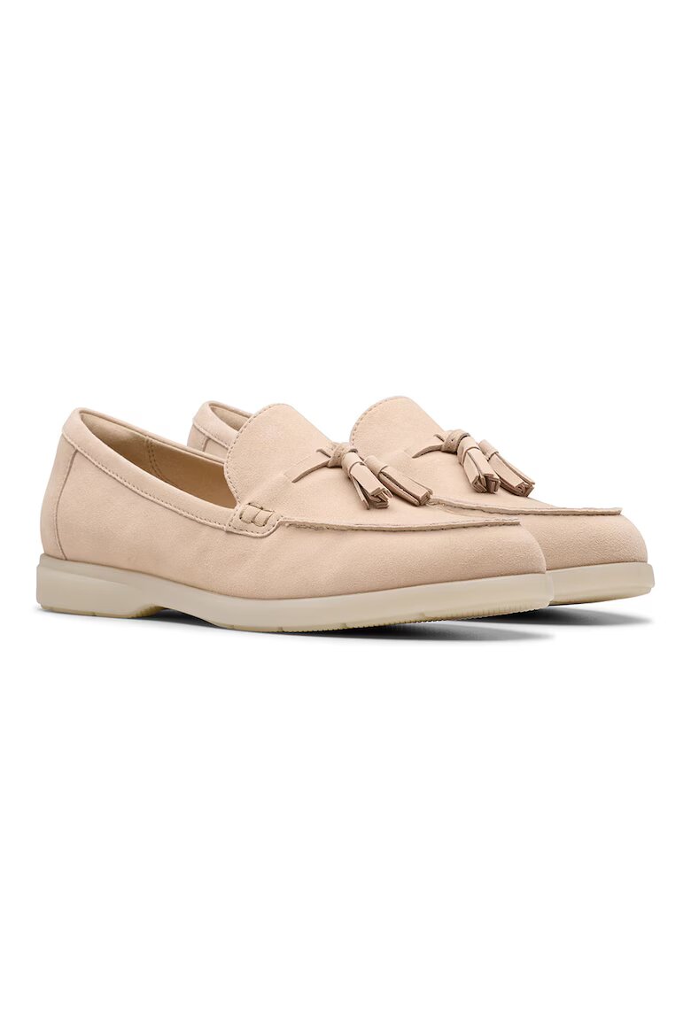 Clarks Велурени мокасини Narini Edge Бежов