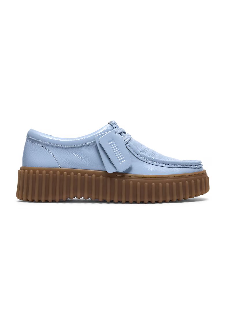Clarks Велурени мокасини Torhill - Пастелносин/Лавандула