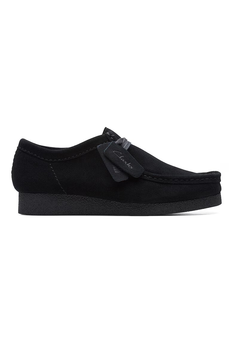 Clarks Велурени мокасини Wallabeeevo Черен