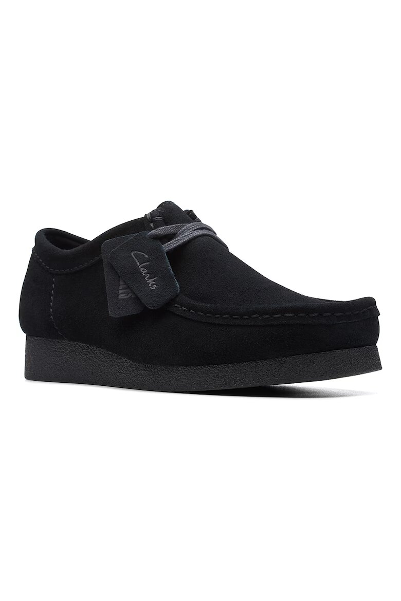 Clarks Велурени мокасини Wallabeeevo Черен