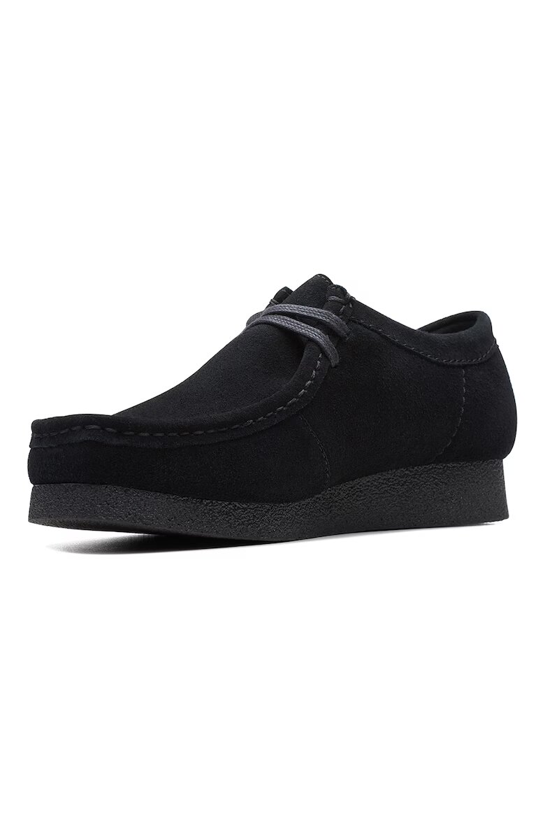 Clarks Велурени мокасини Wallabeeevo Черен