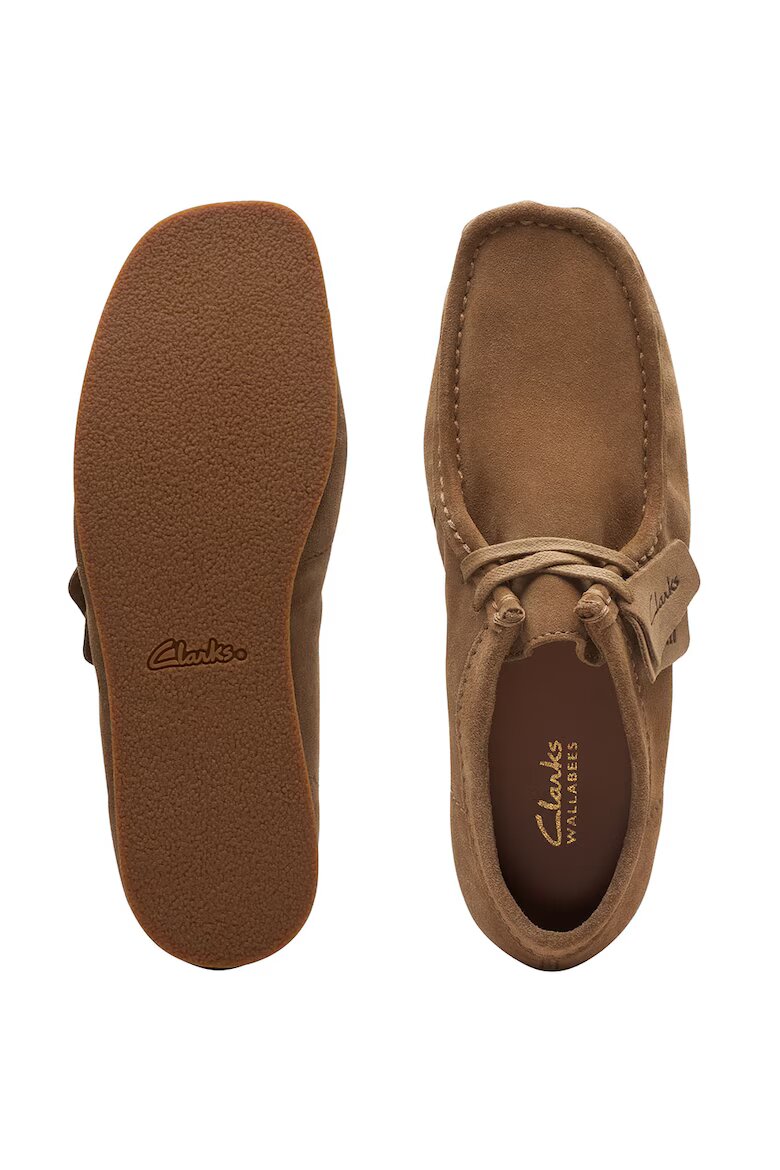 Clarks Велурени мокасини Wallabeeevo Карамел