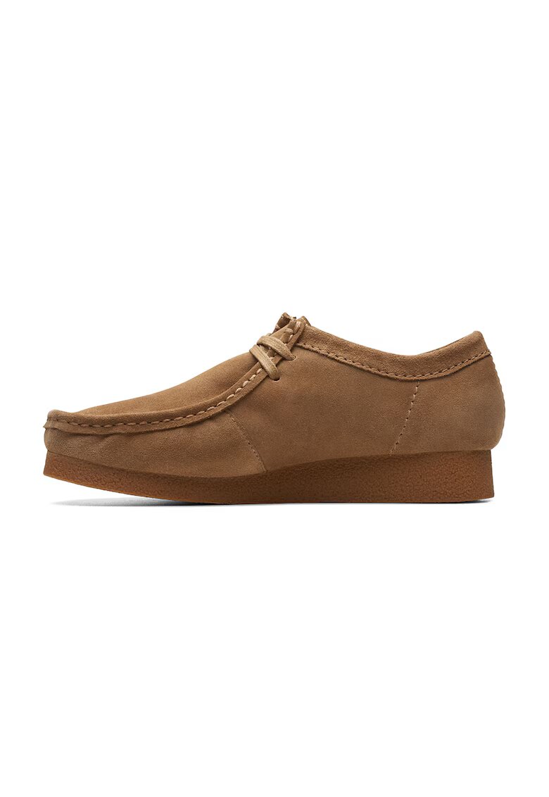 Clarks Велурени мокасини Wallabeeevo - Карамел