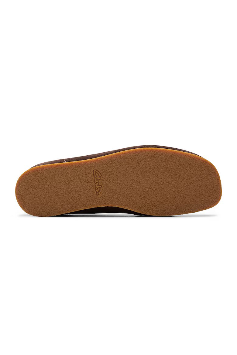 Clarks Велурени мокасини Wallabeeevo Тъмнокафяв