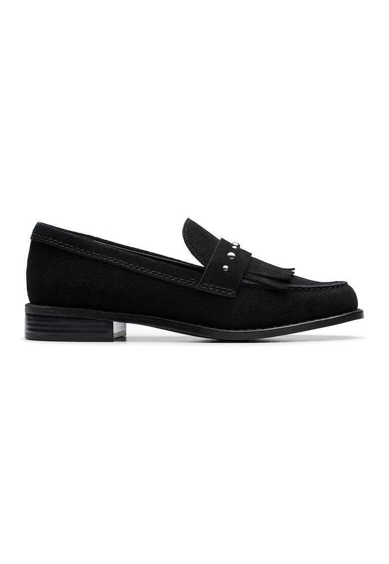 Clarks Велурени мокасни Hana с ресни