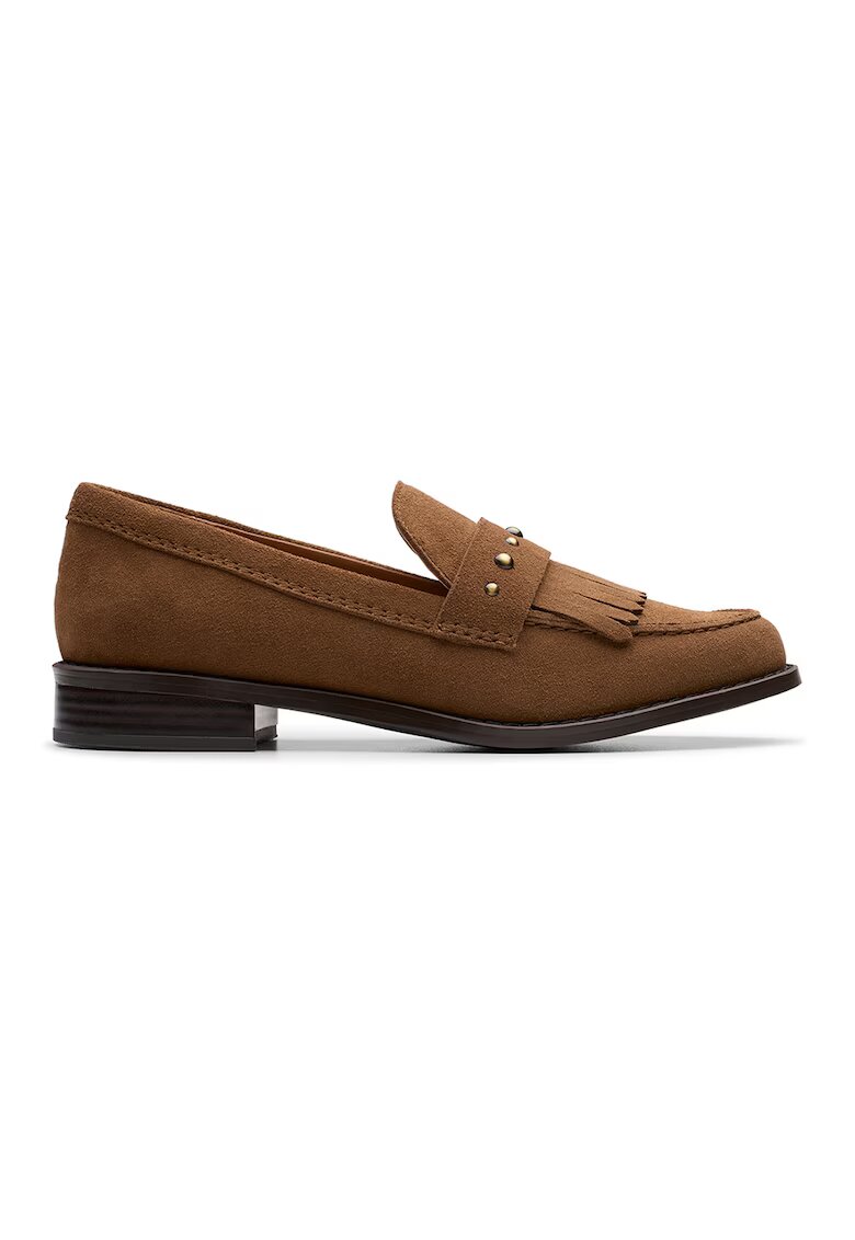 Clarks Велурени мокасни Hana с ресни
