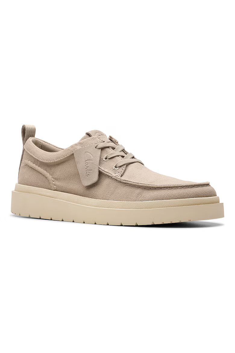 Clarks Велурени спортно-елегантни обувки Polden Сиво-бежов