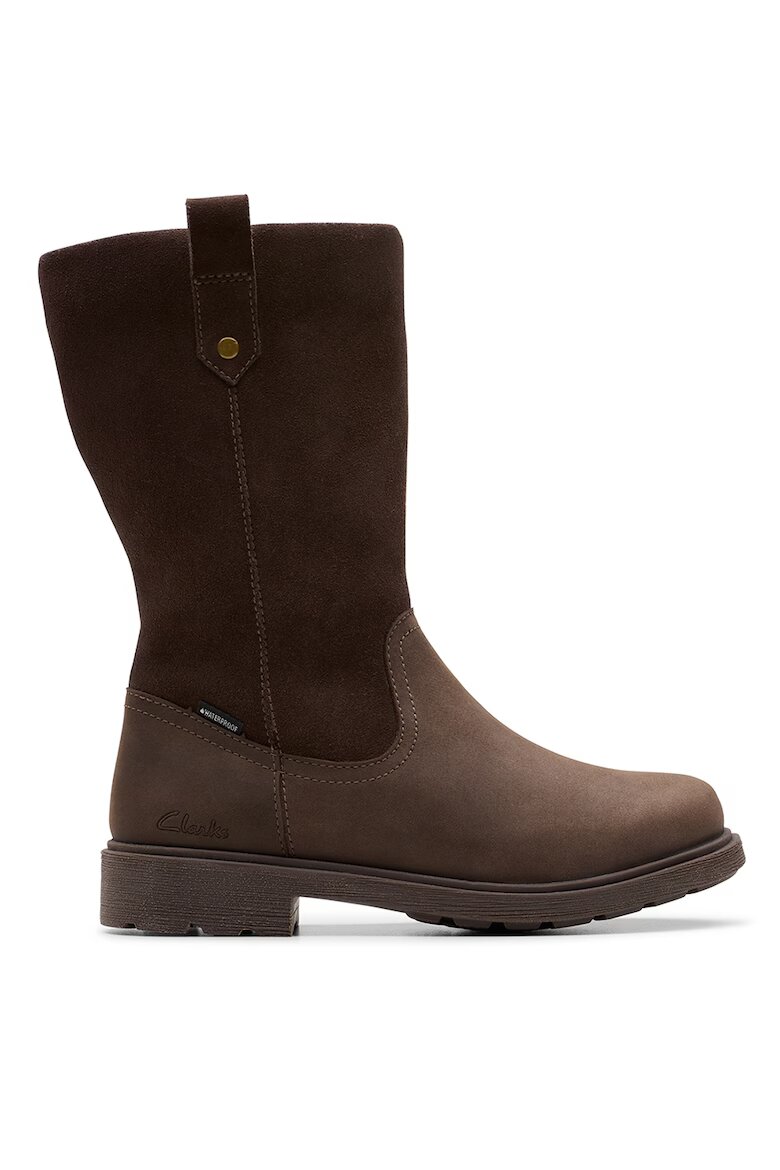 Clarks Водоустойчиви ботуши Astrol с цип Тъмнокафяв
