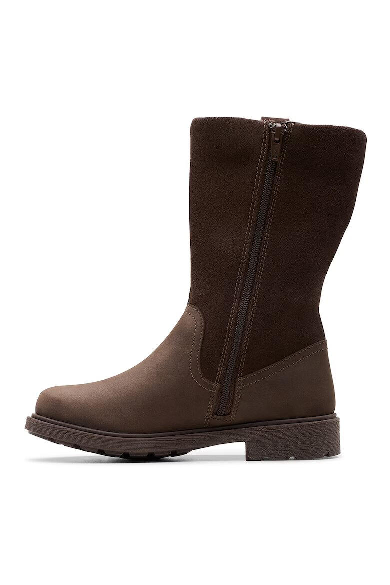 Clarks Водоустойчиви ботуши Astrol с цип Тъмнокафяв
