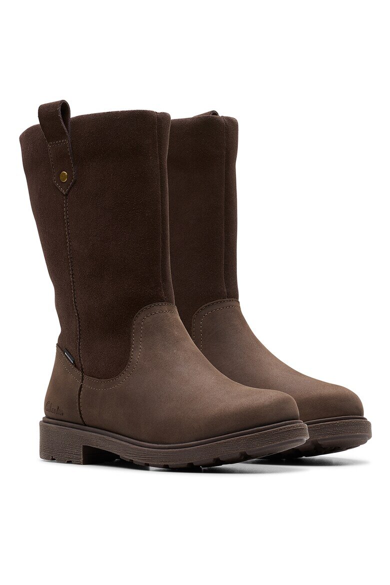 Clarks Водоустойчиви ботуши Astrol с цип Тъмнокафяв