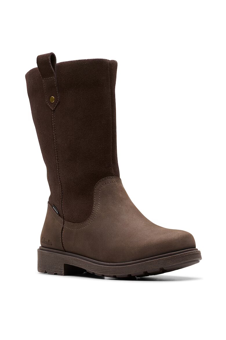 Clarks Водоустойчиви ботуши Astrol с цип Тъмнокафяв