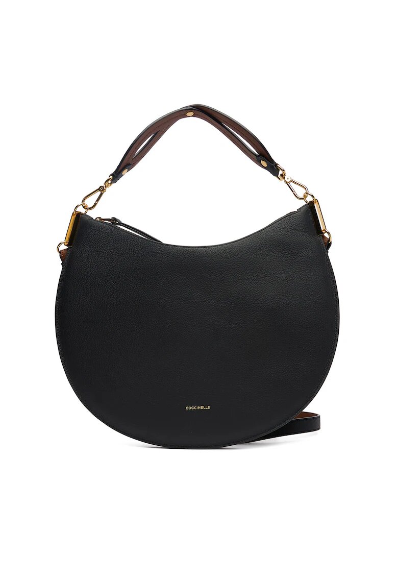 COCCINELLE Дамска чанта - естествена кожа - черна - One Size INTL - комплект със сваляща се презрамка и дръжки.