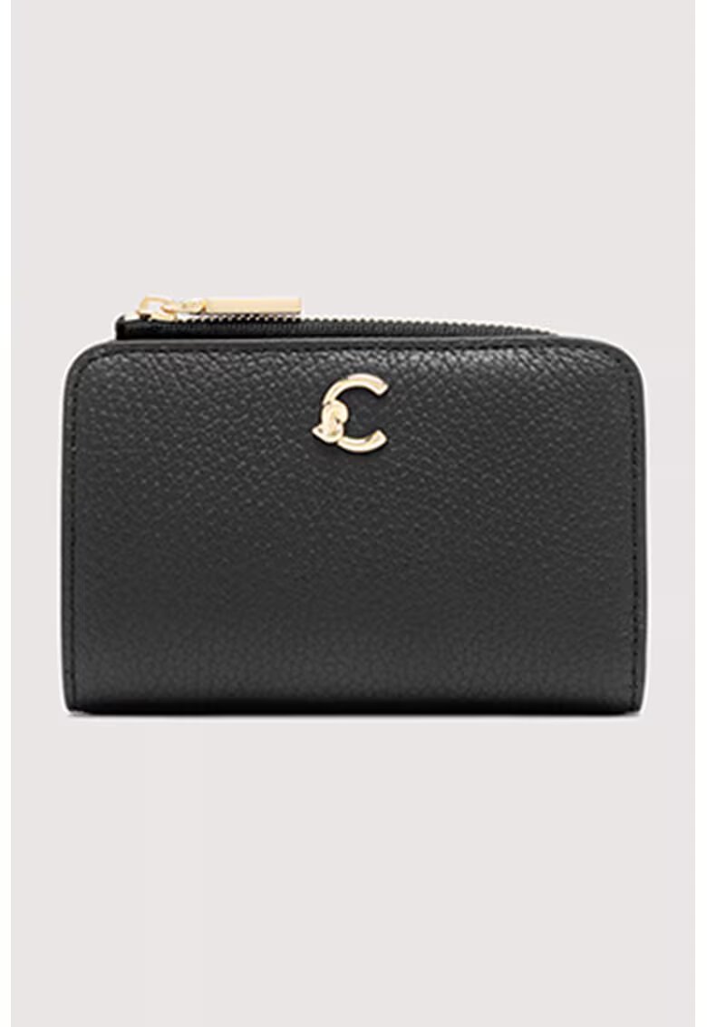 COCCINELLE Кожен портфейл C-Me с двойно прегъване - Избеляло черно