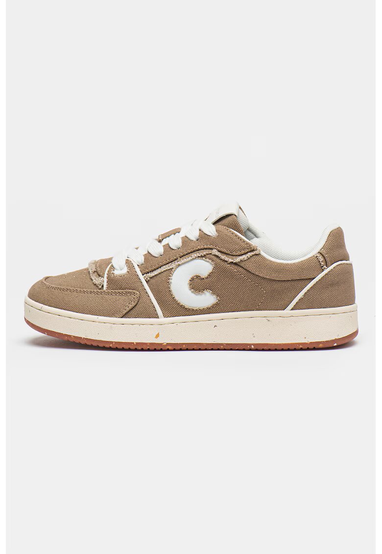 COCCINELLE Текстилни спортни обувки с нисък профил - Бял/Светлокафяв
