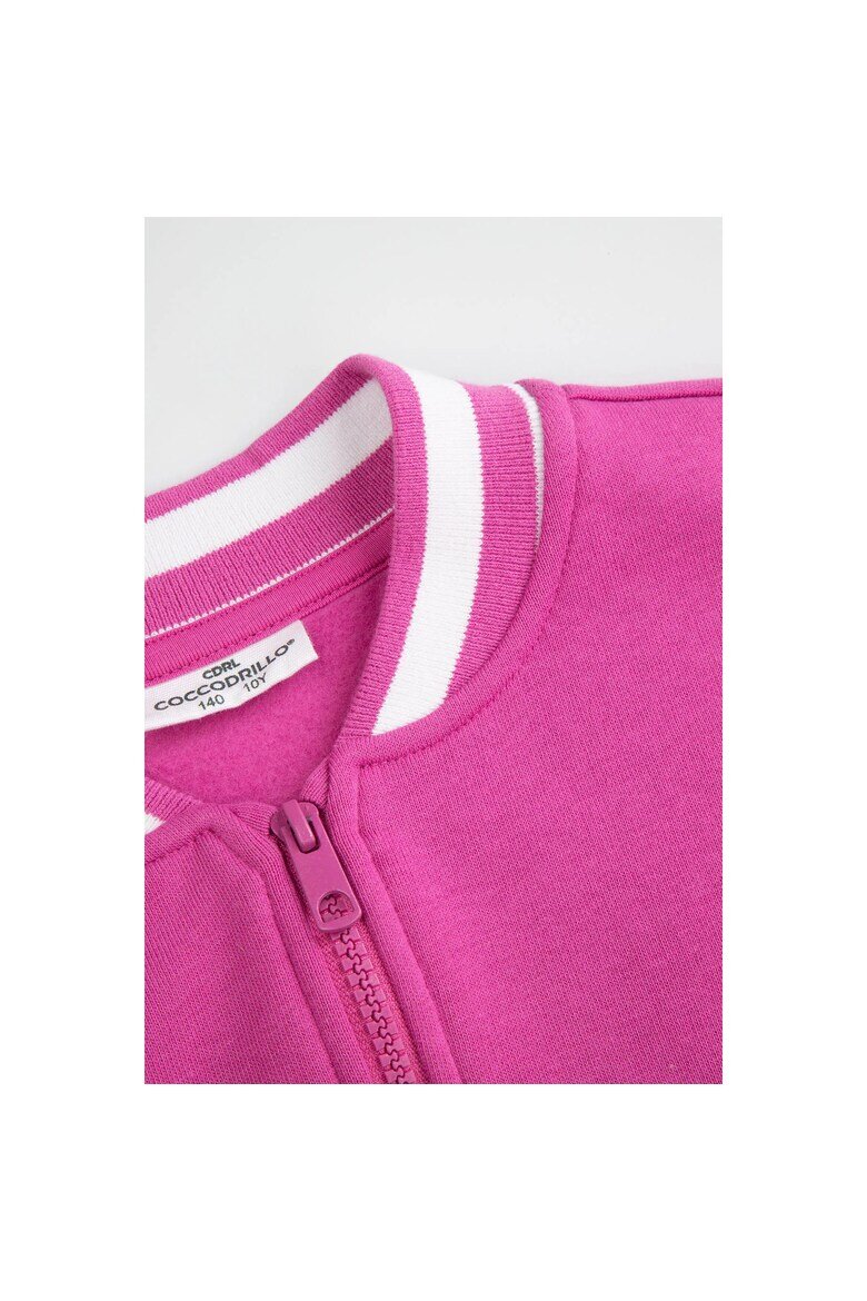 Coccodrillo Бомбър яке розово мека материя подплатено с полар за момичета идеален комплект за пролет-есен