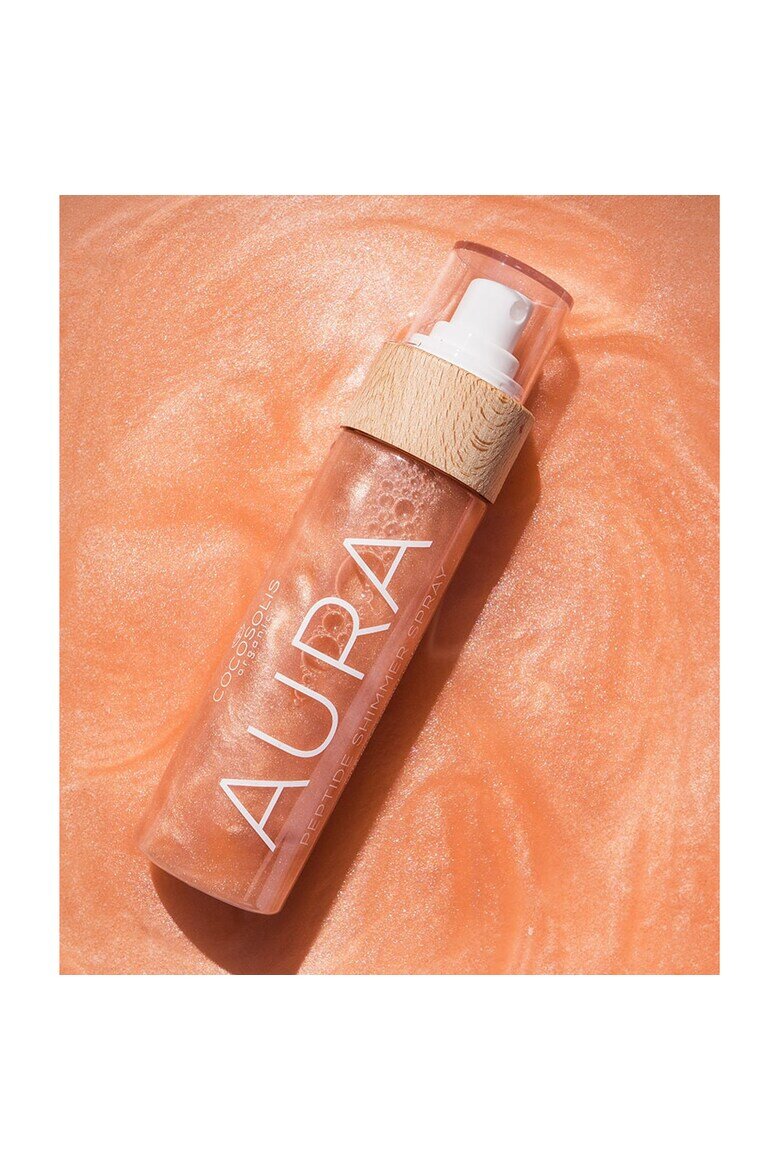 COCOSOLIS Натурален озаряващ спрей с пептиди за лице тяло и коса. AURA Peptide Shimmer Spray 100 ml Малина 100 мл