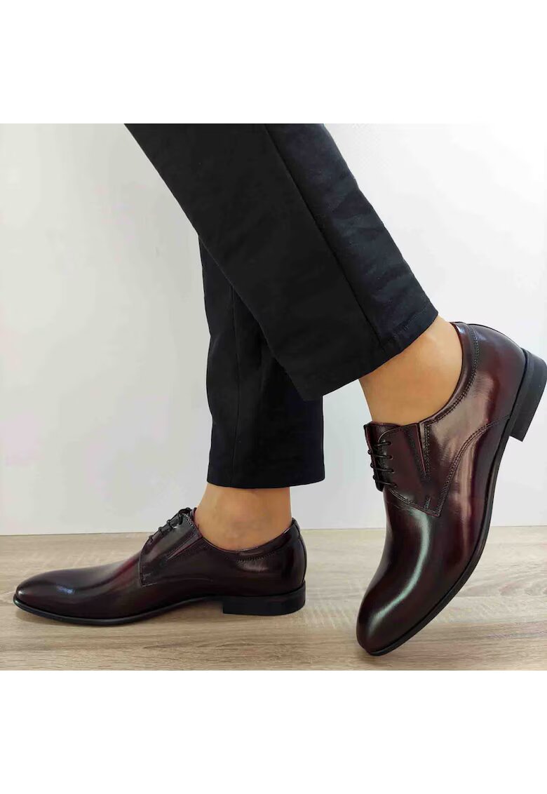 Conhpol Елегантни мъжки обувки 2136-0823 Floral Burgundy - Floral Burgundy