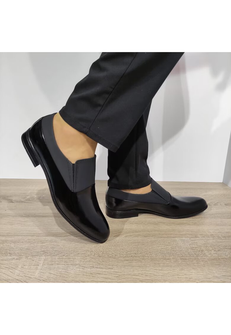 Conhpol Елегантни мъжки обувки A154-Zb24-Oop28 Floral Black - Floral Black + Matte Black
