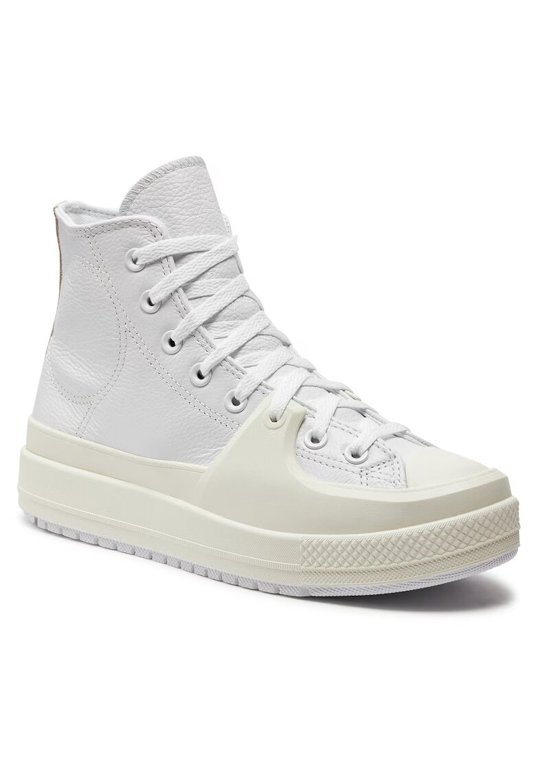 Converse Дамски кецове - естествена кожа - бял/жълт