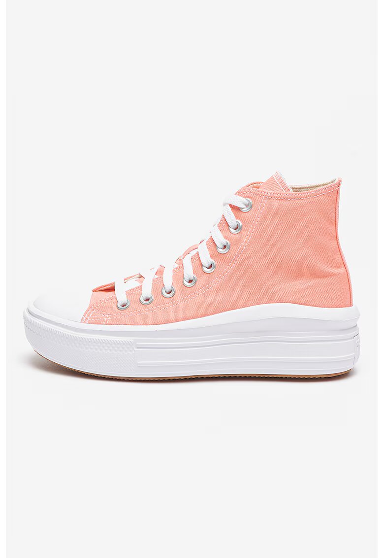 Converse Кецове Chuck Taylor All Star Move със скосена подметка - Бял/Корал