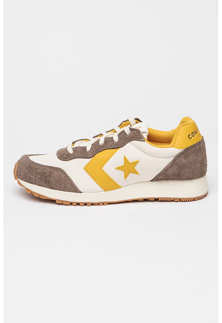Converse Маратонки Omega с велур - Бял/Тъмнокафяв/Шафраново жълто