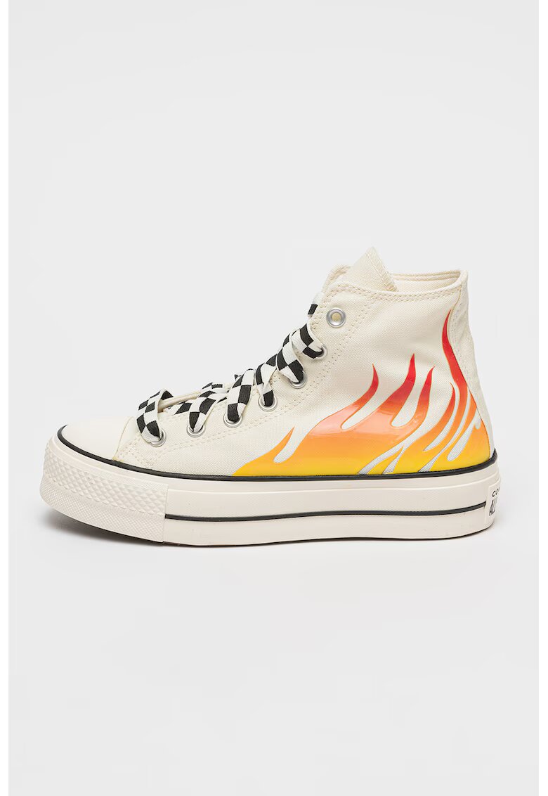 Converse Платнени кецове Chuck Taylor All Star Lift с подсилен връх - Слонова кост/Оранжев