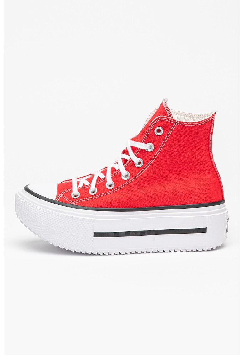 Converse Платнени кецове Chuck Taylor All Star с равна платформа - Червен/Бял