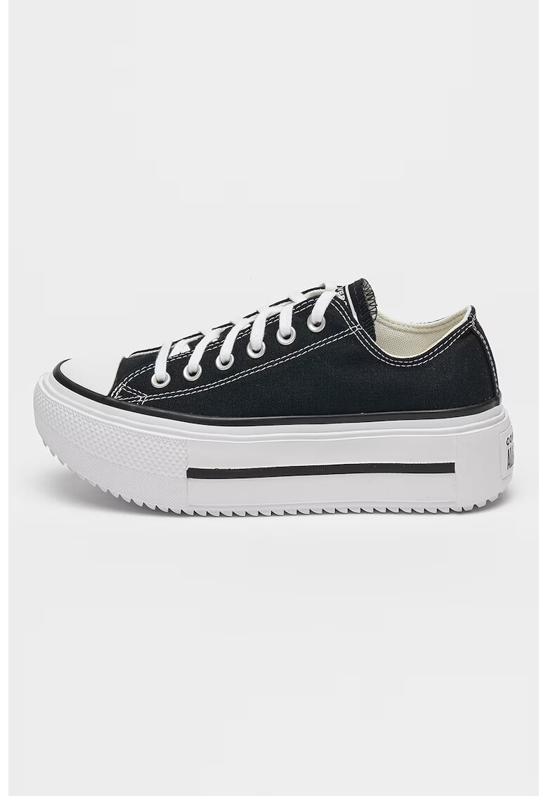 Converse Платнени кецове Lift с двойна платформа и нисък профил - Бял/Черен