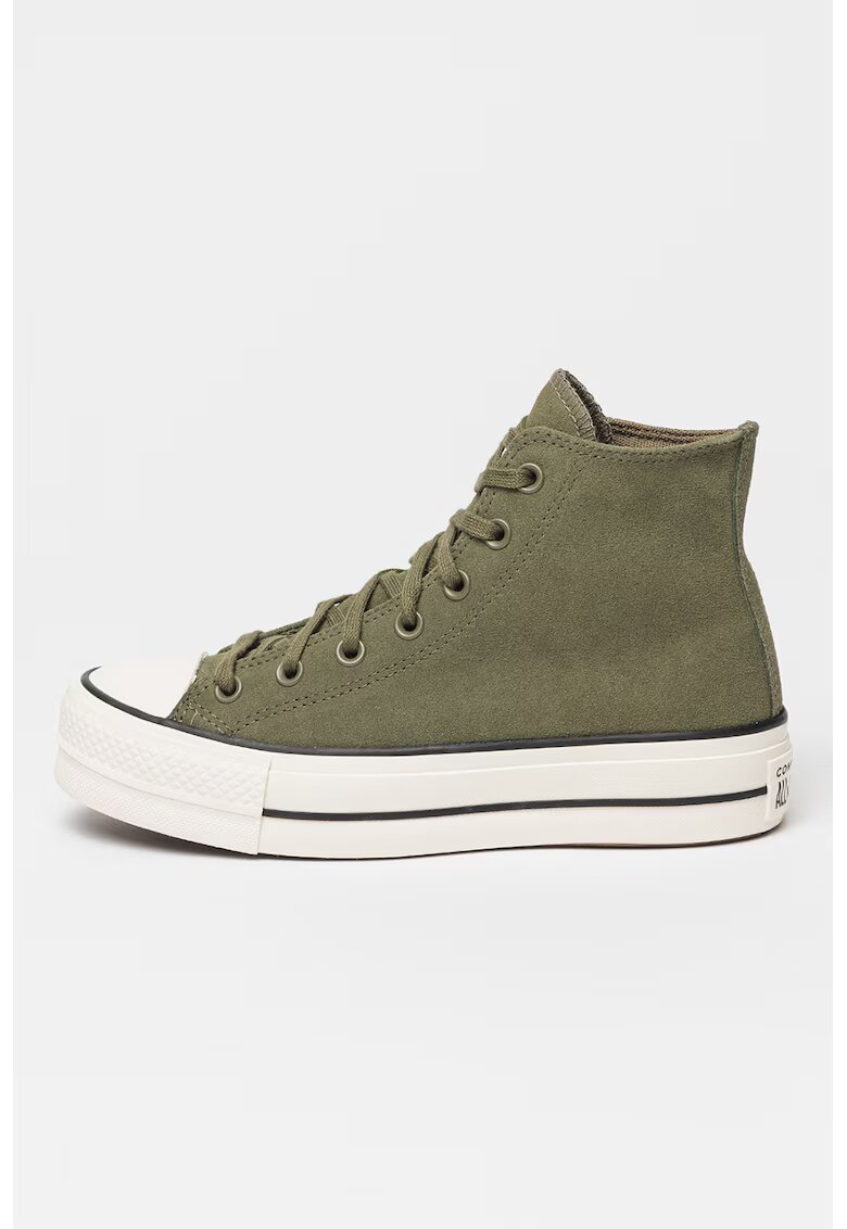 Converse Велурени кецове Chuck Taylor All Star Lift - Зелени аспержи