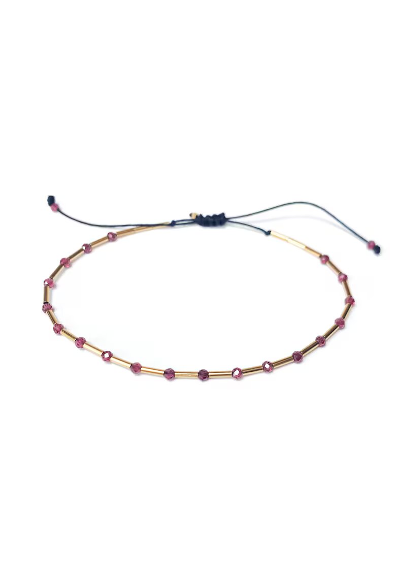 CORINA MARDARI 14K/20 Gold-Filled Drawstring Bracelet - Златист/Виолетов