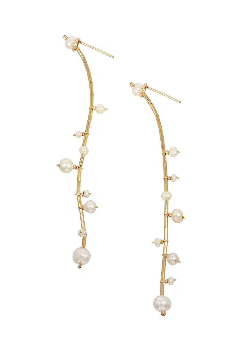 CORINA MARDARI 14K/20 Gold-Filled Drop-Earrings With Freshwater Pearls - Бял/Златист