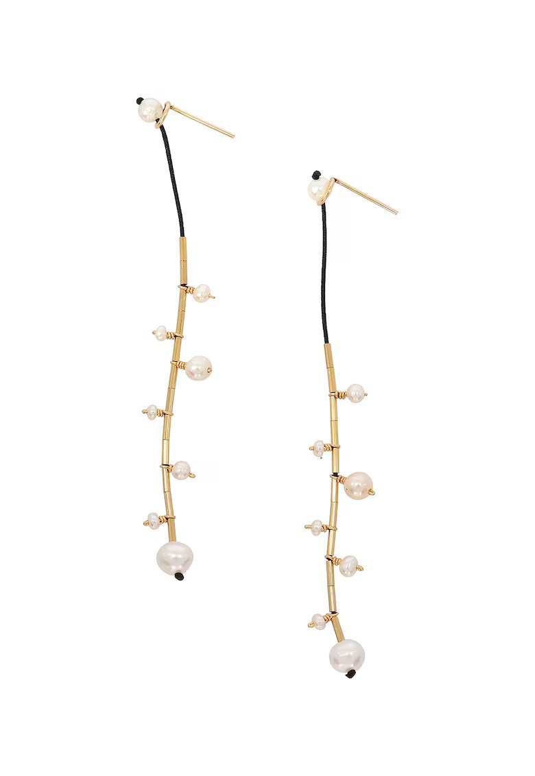 CORINA MARDARI КОРИНА МАРДАРИ - Обеци от 14K/20 злато с култивирани перли - Бял/Златист