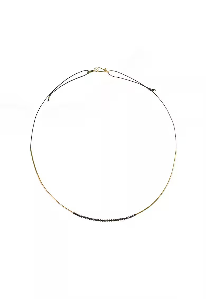 Corina Mardari  moonSun project Колие - Caviar Bar - черен шпинел - 14k/20 gold filled - регулируема дължина