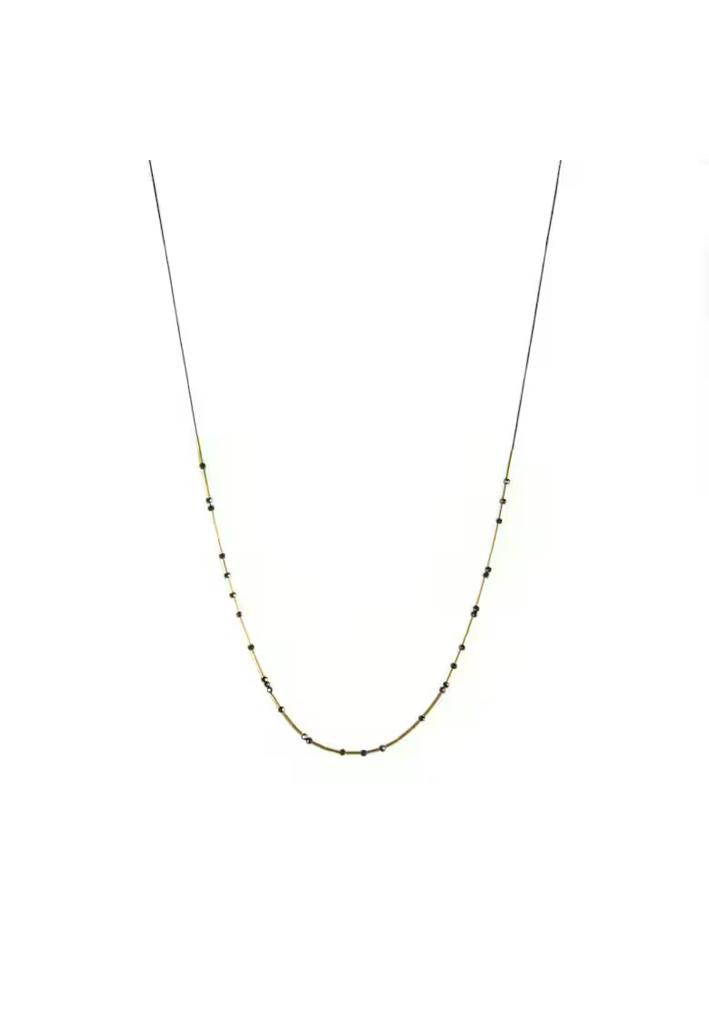 Corina Mardari  moonSun project Колие - Caviar Drops - черен шпинел - 14k/20 позлатено - регулируема дължина