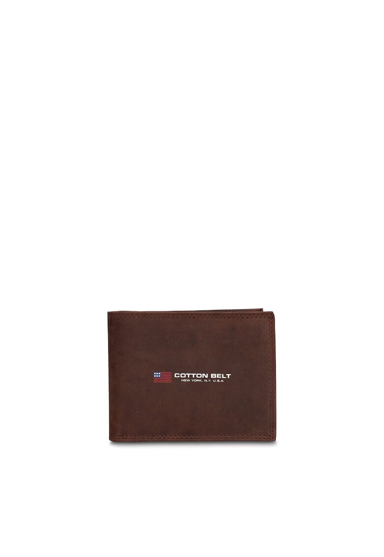 Cotton Belt Кожен портфейл с двойно прегъване - Кафяв