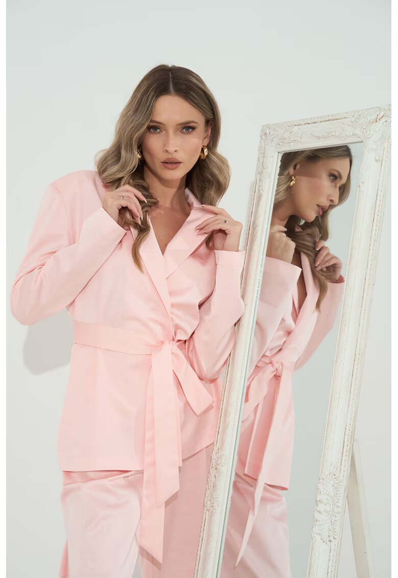 Couture de Marie Застъпено сако с колан - Светлорозов