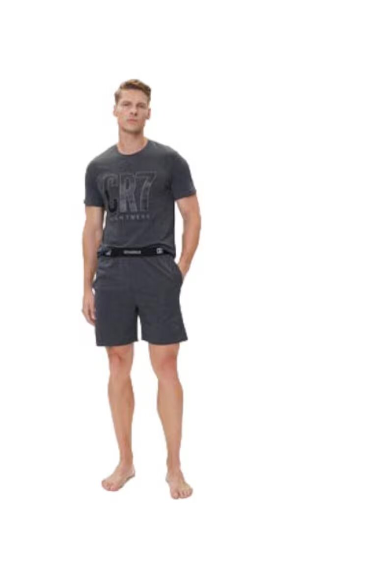 CR7 Underwear Мъжка пижама памук Сив