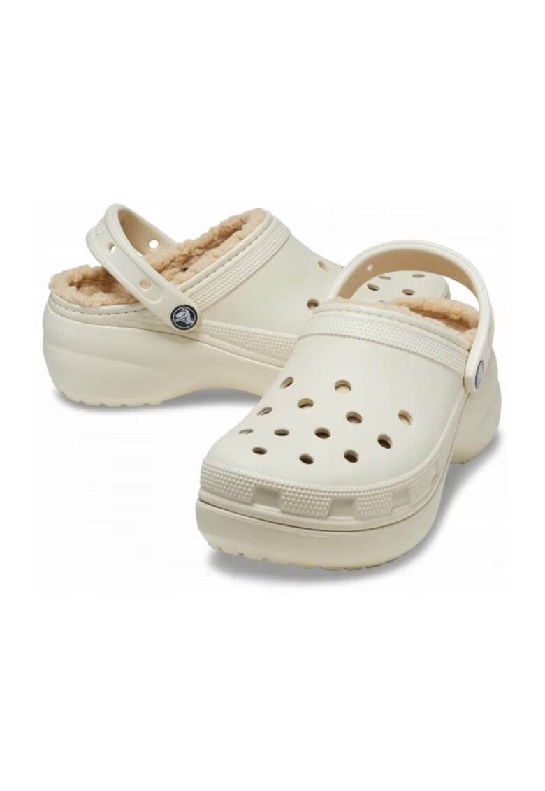 Crocs Дамско изолиранио сабо - Classic Platform Lined 207938 Clog - Бял - Бял