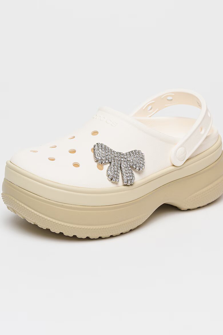 Crocs Джибиц с дизайн на панделка с декоративни камъни Сребрист