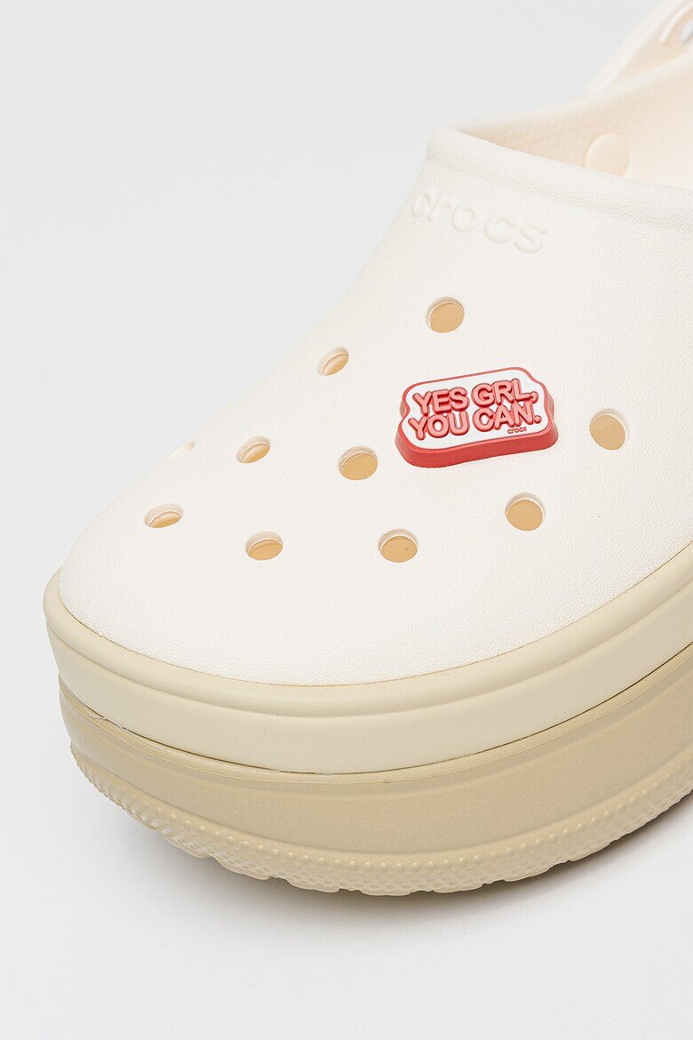 Crocs Джибиц с надписи Корал/Бял
