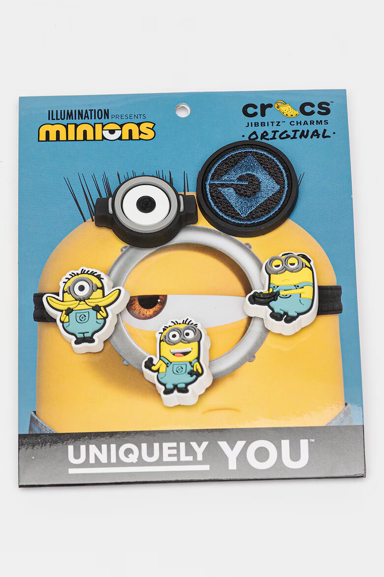 Crocs Клипс Minions - 4 части Черен/Сламеножълт/Светлосин