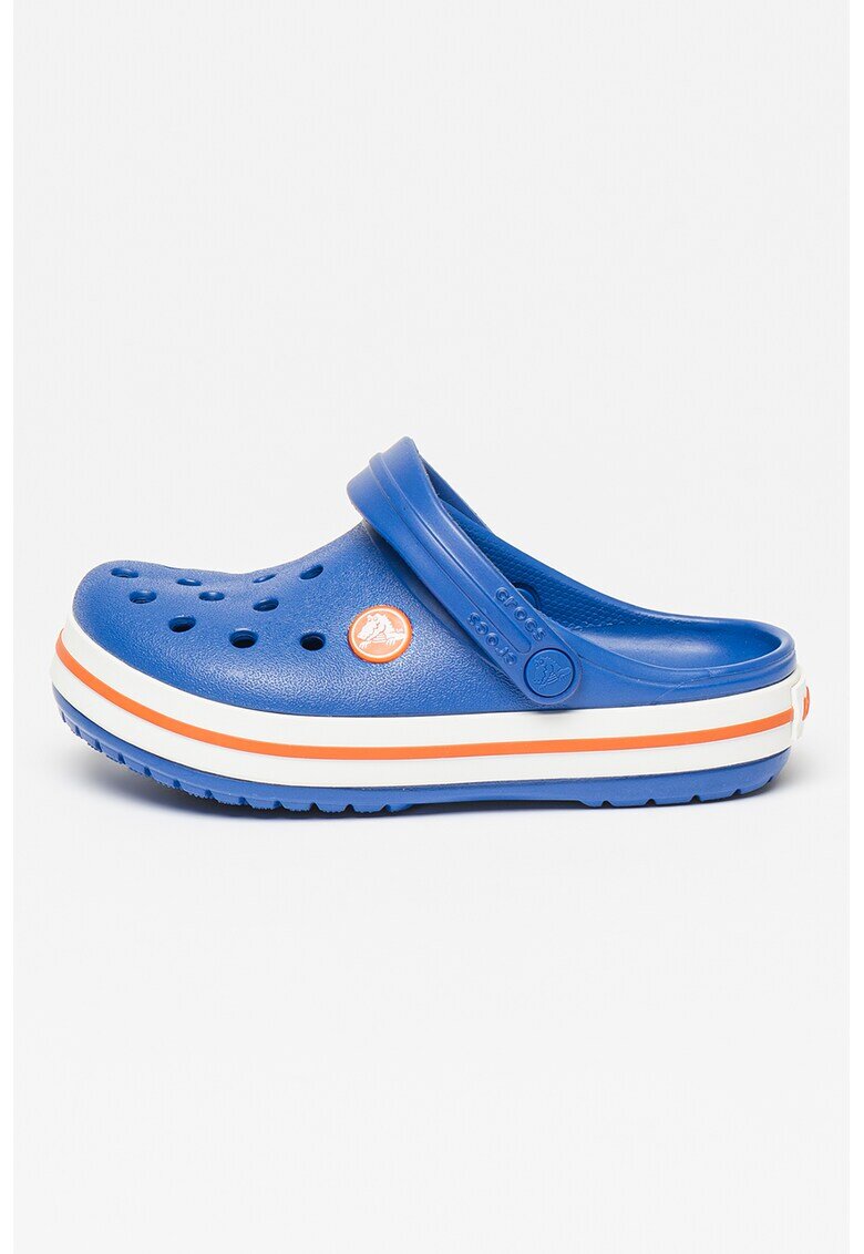 Crocs Крокс Crocband с отворена пета и контрастни ивици - Бял/Кралско Синьо